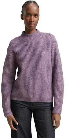 TOM TAILOR Denim Damen 1049071 Relaxed Fit Strickpullover mit Stehkragen