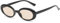 PPFVVTV Ovale Retro-Sonnenbrille mit kleinem Rahmen, Sonnenbrille für Damen und Herren, Jelly-Farbbrille, UV400, modische Sonnenbrille, ovaler Spiegel (schwarzer Tee)