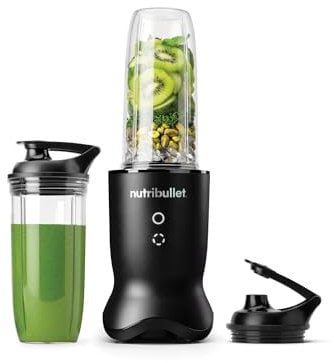 nutribullet Ultra NB1206MB, Mixer mit Tritanbehälter, Edelstahl-Mahlklingen, Elektrischer Smoothie-Mixer, 900ml und 700ml Behälter, 2 To-Go-Deckel, 1200W, Grau