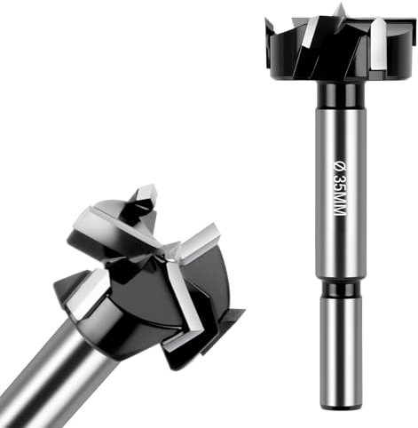 Flintronic Mèche Forstner pour bois, 35mm Foret Forstner pour bois, Foret Forstner à Triple Goujure, Mèches Forestières, Mèche Forstner avec Tige Ronde, pour le Perçage Dans le Bois,Contreplaqué