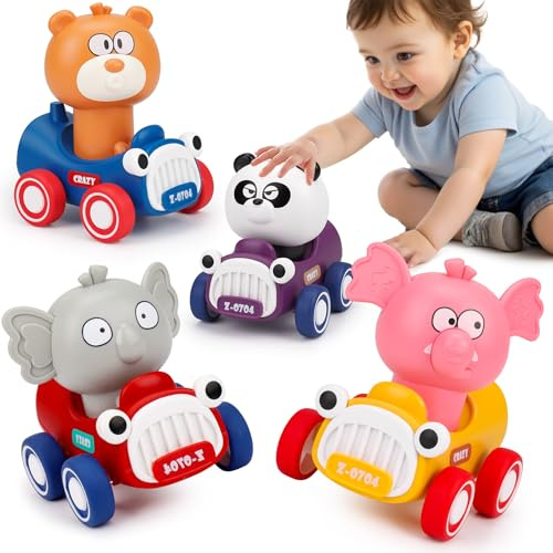 Spielzeugautos Baby ab 6 9 12 18 Monate, Auto Spielzeug ab 1 2 3 Jahr Jungen Mädchen, Drück-und-Los-Autospielzeuge für Kleinkinder, Kinderspielzeug Geschenk für Kinder ab 1 2 3 jahre junge mädchen