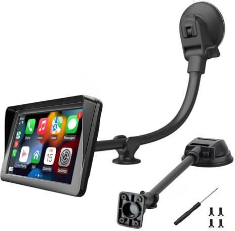 Epronic Saugnapfhalterung für Carplay Bildschirm mit Schrauben, 11,8 Zoll Langer Arm, 360° Verstellbarer Arm aus Aluminiumlegierung, Windschutzscheiben Armaturenbrett Halterung mit 78 mm Klebescheibe