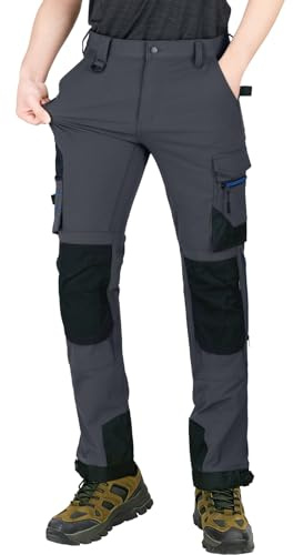 WORK IDEA Men's Durable Stretch Work Trousers, Premium Fabric Cargo Pants with Multiple Pockets & All-Day Comfort for Construction, Mechanics, Workshop & Gardening