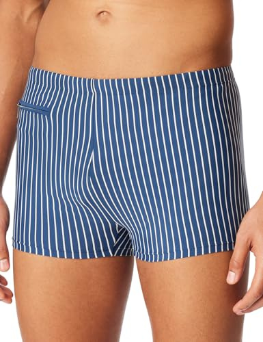 Schiesser Herren Schiesser Herren Badehose mit Bein Badeshorts mit Reißverschlusstasche Enganliegend Single Jersey - Aqua Badehose (1er Pack)