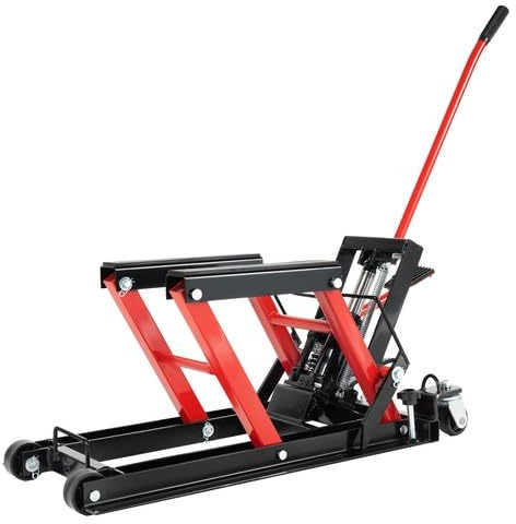 680KG Hydraulischer Motorradheber, 1500lbs Tragkraft, Ohne Montagebock, Hubbereich 115-365mm, Mit 4 Rollen Leicht Zu Bewegen, Für Motorrad ATV Quad Werkstatt Garage Rennstrecke