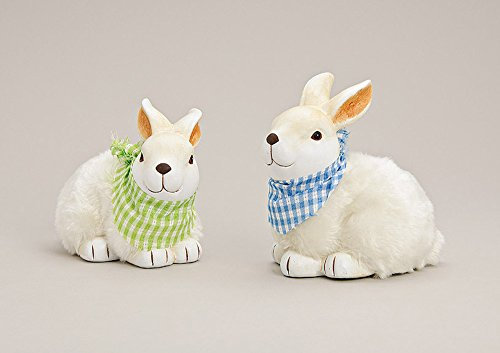 Hase Osterhase Ton/ Kunstfell Pärchen ca. 16 x10 x 14 cm