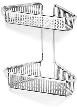 Robert Welch Burford Corner Shower Basket Double. Made from stainless steel. EASY CLEAN.