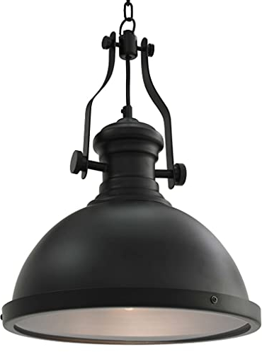 vidaXL Deckenleuchte Industriell Pendelleuchte Hängeleuchte Pendellampe Hängelampe Deckenlampe Wohnzimmer Lampe Leuchte Schwarz Rund E27 Acryl