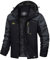 TACVASEN Herren Wanderjacke Wasserdicht Fleece Jacket Winter Warme Outdoorjacke Übergangsjacke Funktionsjacke, Dunkelgrau, XL