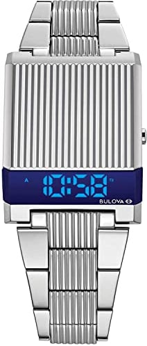 Bulova Herren Digital Uhr mit Edelstahl Armband 96C139