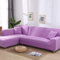 LINWX Graue Farbe Eng gewickelter Sofabezug Elastischer Sofabezug Wenn L-Schnitt Ecksofa Capa De Sofa, Hellviolett, 3-Sitzer 190-230 cm
