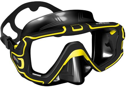 Mares Pure Edge, Tauchmaske, Erwachsene, Einheitsgröße, Schwarz/Gelb