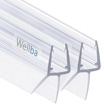 Wellba Premium Duschtür Dichtung (2x 70cm) für 6mm 7mm 8mm gerade Glastür Stärken | Wasserabweisende Duschdichtung oder Duschkabinen-Dichtung mit optimal angeordneten Gummilippen