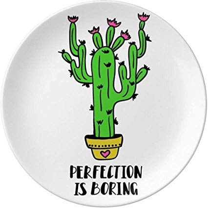 Perfection Is Boring Kaktus-Teller, dekoratives Porzellan, Salver Geschirr, Abendessen