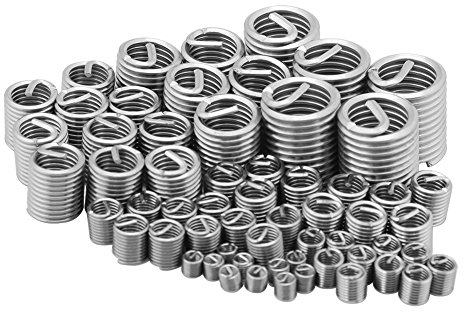 Gewindeeinsatz, 60 Pcs Edelstahl Gewinde Reparatursatz Drahtgewinde Reparatur Einsatz, Selbstschneidender Gewindeeinsatz M3 M4 M5 M6 M8 M10 M12 für Kfz-Reparaturen