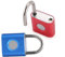 Fingerabdruck-Vorhängeschloss Sportschloss [2-Pack, Rot Blau] eLinkSmart Mini-Vorhängeschloss, schlüsselloses Fingerabdruckschloss für Gepäck, Schultasche, Werkzeugkasten (R+B)