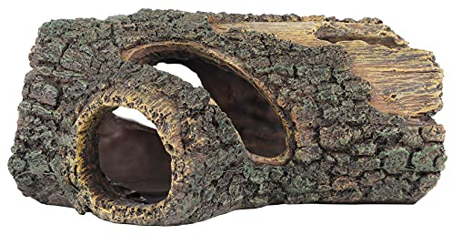 Uniclife Aquarium Large Betta Log Resin Hollow Tree Trunk Decoration Artificial Wood Fish House Cave Bark Ornament with Hideout Holes for Shrimp Small Lizard and Turtle in Fish Tank of 40-280 L