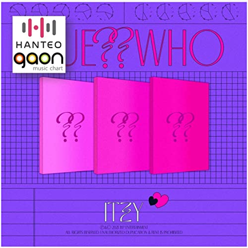 ITZY Mini-Album ''Guess Who 4th Mini Album'' [Day & Night Ver] CD + Mini Faltposter On Pack+Photobook+Photocard+Sticker+Zeitungstyps+Nachrichten-Fotokarten-Set+Extra Geschenke+3Fotokarten+3 Set