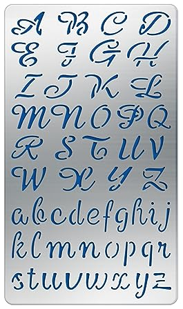 BENECREAT Buchstaben Zahlen Muster Edelstahl Schablonen 17.7x10.1cm Alphabet Metall Schablonen Vorlagen Werkzeug Für Holzverbrennung, Prägung, Gravur Und Scrapbooking