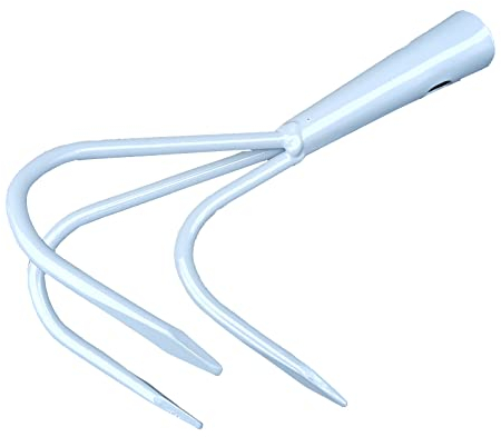 Garten Gerät Kultivator Grubber 3 Zinken Dreizack Rasen Boden Erde Gewächshaus Gemüse Blumen Beet Stahl Grün ohne Stiel