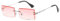 YUELUQU Retro Rimless Rectangle Sunglasses for Women Men Transparent Glasses Y2K Vintage Eyewear (Silver pink)
