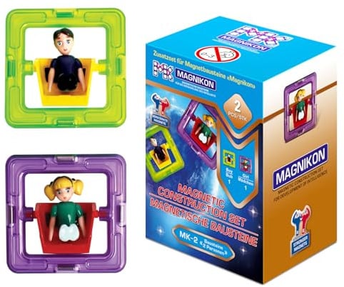 MAGNIKON Magnetische Bausteine, Magnetbausteine Zubehör, Figuren | Magnetsteine, Magnetic Blocks, Magnetspiel, Erweiterung, Einzeln, Ergänzung, Magnete Kinder, Magnetic Tiles, Magnetspielzeug