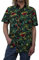 Jurassic Park Herren Tropical Raptor Pattern Button Down Shirt, Schwarz Tropischer Raptor, XX-Large