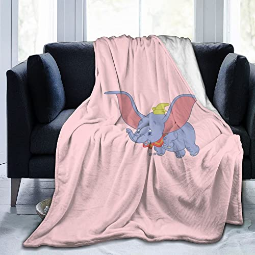 Lawenp Decke für Dumbo für Mädchen, Jungen, Erwachsene, Anime-Decken für Stuhl, Büro, Fuzzy-Decke, Baby, 127 x 152 cm