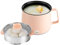 Cuiseur à Pâtes Électrique Portable Avec Cuiseur Vapeur - 1,7 L - Multifonction - Antiadhésif - Pour Nouilles, Soupe, Bouillie, Boulettes, Œufs, Flocons d'Avoine - Rose