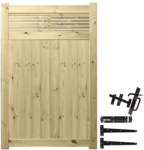 Premier URBAN Range Pedestrian Premier Vogue Trellis Top Gate Smooth Wooden Tongue & Groove Pathway Height: 6ft (180cm) x Width: 4ft (120cm) No Hinge Pack Selected