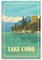 YIBIN Vintage-Reiseposter Lake Como Poster, dekoratives Gemälde, Leinwand, Wandposter und Kunstbild, modernes Familien-Schlafzimmer, Dekoration, Poster, 30 x 45 cm