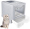 Faltbare Katzentoilette mit Deckel, Schubladentyp Desodorierende Katzenklo mit Luftfilter, Vollständig Geschlossene Gross Faltbare Katzen klo für Katzen Jeden Alters (Rauchgrau) …
