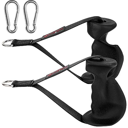 JASPORT ER1 Pro Ergonomischer Trainingsgriff,für Indoor krafttraining für das Training von Brust, Trizeps, Deltoid, für Kraftstation, Smith Rack, Fitnessstudio oder zuhause, 2 Stück, Enthält Schnalle…