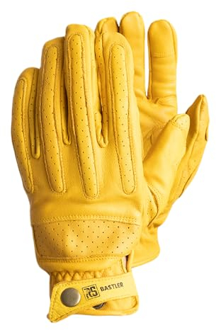 RS BASTLER Premium Arbeitshandschuhe Montage-Handschuhe aus Leder/Größe 9, 1 Paar/Gelb/aus hochwertigem perforiertem Ziegenleder Montagehandschuhe/Handschuhe/Modernes Design