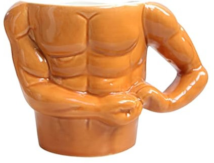 CAPIJIONG 280ml/9.5oz creativo lindo divertido hombres taza músculo taza de cerámica personalizada de dibujos animados estudiante café leche taza hombre musculoso