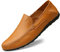 Rodawu Herren Loafer Leder Flach Mokassin Handgemachte Slip On Fahrschuhe Business Schuhe Klassisch Gelbbraun 44