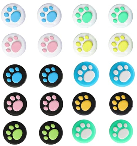 JRYXDS Joystick Kappen Thumbstick Kappen Grip 20 Stücke Joystick Abdeckung Joystick Kappen Switch Analog Stick Kappen Thumb Grip Caps Silikon Daumengriffkappen In Katzenpfoten Für Controller