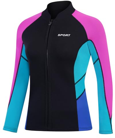 DEHAI Women's Top Wetsuit Jacket Men 2mm Neoprene Keep Warm for Diving Swim