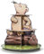 FRUOR Présentoir à cupcakes Winnie - Décoration de fête prénatale - 3 étages - En carton - Pour présentation de gâteaux - Fournitures de fête d'anniversaire Winnie Bear