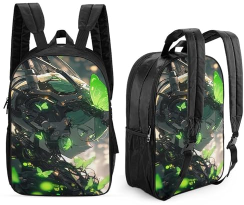 XJmoney Kinder-Schulrucksack, 3D-gedruckter Biohazard-Krieger-Rucksack, doppelseitiger Rucksack, Sportrucksäcke für Jungen und Mädchen, modischer Rucksack, 43,2 cm