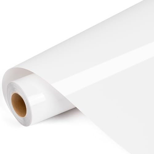 IModeur Plotterfolie Textil Weiß – 30,5 x 400 cm Flexfolie Plotter Textil Weiß für Silhouette Cameo, Textilfolie Plotter für Kleidung, Mützen, Hosen, andere Stoffe