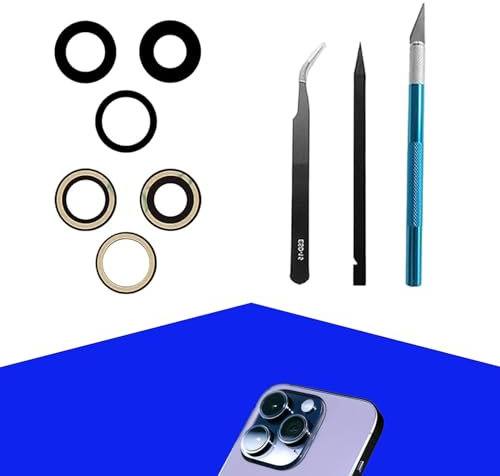 3pcs Sapphire 15 Pro Rear Camera Lens Replacement for iPhone 15 Pro Back Camera Lens Glass Replacement with Professional Toolkit,Waterproof and Scratch-Resistant