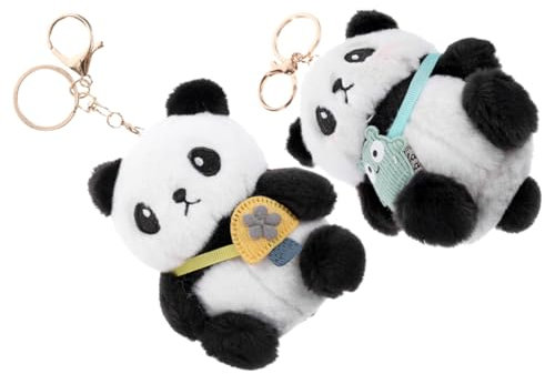 Garneck Portachiavi Carino Portachiavi A Forma Di Cartone Animato Ciondolo A Forma Di Panda in Peluche Ciondolo Per Borsa E Zaino