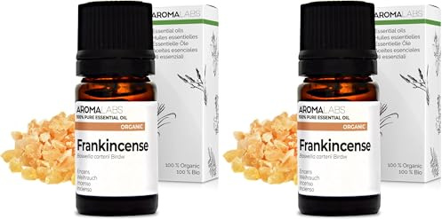 Bio - Frankincense Essential Oil - 5mL - 100% Pure, Natural, Chemotyped and AB/Cosmos Certified - AROMA LABS (French Brand) (Pack of 2)