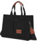 Clufar Handtasche Damen Mittelgroß Schwarz Canvas Umhängetasche Crossbody Tote Bag Schultertasche Shopper Damen Arbeitstasche Aesthetic Handbags mit Vielen Fächern für Bücher Alltag Arbeit Black