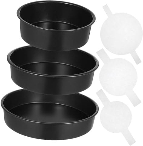 WATIIFUFU Carbon Steel Round Cake Pans Nonstick Baking Pans Set Cake Trays for Baking with Parchment Papers