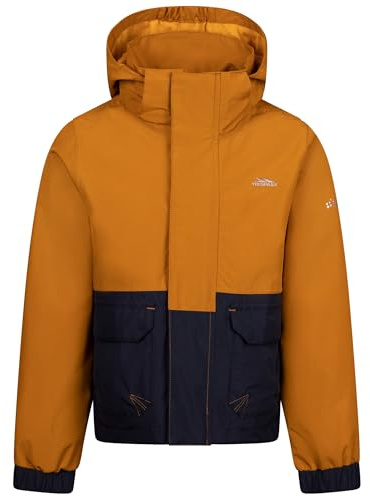 Trespass Boys Waterproof Jacket TP50 Zeppe - Kids Wind Resistant Coat, Boys Water Resistant Jacket, Outerwear for Boys, Elastic Cuffs & Detachable Hood, For School Casual Wear