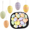 HERZONE 24pcs Ostereier Plastikeier zum Aufhängen Eier Ostern Deko Osterdeko mit tollen Mustern, Ostereier Basteln Kunststoffeier, Größe: 6x4cm (bunt-1)