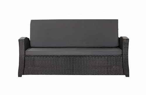 Setgarden® Bankauflage Polyrattan Gartenbank Sitzauflage, Bequeme Sitzauflagen für Gartenbänke – perfekte Auflagen für Ihr Gartensofa oder Ihre Hollywoodschaukel (Anthrazit, 140x60x50 cm)