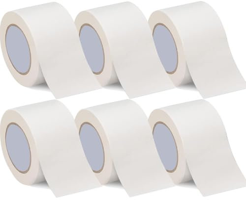 6 Rollen Weiß Gaffer-Klebeband Schwer Zoll Gaffer Band,75mm x30m, Professionelle Grade Gaffers Tape, Nicht reflektierendes No Residue Gaff Band Hand Riss Selbstklebendes Gaffing Tape, Mehr Zwecke